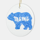 Niedliches Mama Bär blaues Funkeldesign für sie Keramik Ornament (Links)