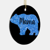 Niedliches Mama Bär blaues Funkeldesign für sie Keramik Ornament (Rechts)