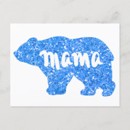 Niedliches Mama Bär blaues Funkeldesign für sie Postkarte