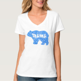 Niedliches Mama Bär blaues Funkeldesign für sie T-Shirt