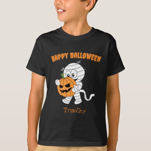 Niedliches Mama beim Wandern mit Halloween-Kürbisk T-Shirt (Vorderseite)
