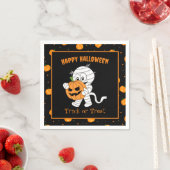 Niedliches Mama beim Wandern mit Halloween Pumpkin Serviette (Beispiel)