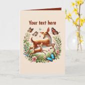 Niedliches Mama-Hirsch Karte (Gelbe Blume)