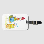 Niedliches Mama-Hühnchen mit Baby Gepäckanhänger (Vorderseite (Horizontal))