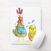 Niedliches Mama-Hühnchen mit Baby Mousepad (Mit Mouse)