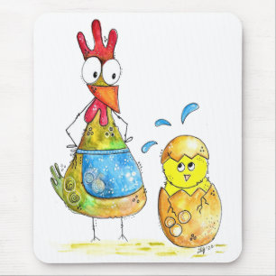 Niedliches Mama-Hühnchen mit Baby Mousepad