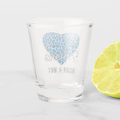 Niedliches Mama Word Art on Blue Leopard Gemustert Schnapsglas (Rückseite)