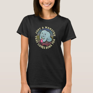Niedliches Manatee, das Boba Tee Lieben
