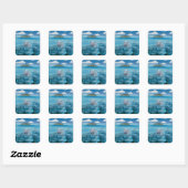 Niedliches Manatee Glossy Stickers Square (Blatt)