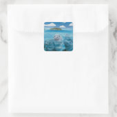 Niedliches Manatee Glossy Stickers Square (Tasche)