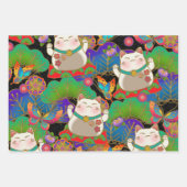 Niedliches Maneki Neko  Geschenkpapier Set (Vorderseite)