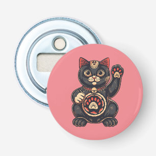 niedliches Maneki Neko Katzenaufdruck auf Japanisc Flaschenöffner