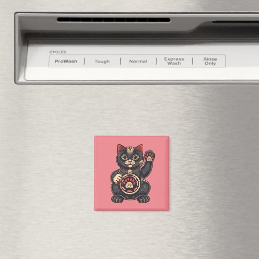 niedliches Maneki Neko Katzenaufdruck auf Japanisc Magnet (In Situ (Geschirrspüler))