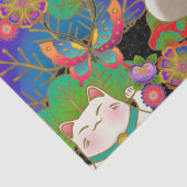 Niedliches Maneki Neko Seidenpapier (Detail)