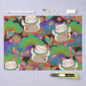 Niedliches Maneki Neko Seidenpapier (Handwerk)