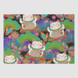 Niedliches Maneki Neko Seidenpapier