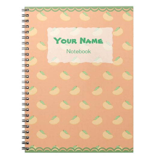 Niedliches Mango-Muster-Notizbuch Notizblock (Vorderseite)