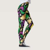 Niedliches Mardi Gra-Muster gekachelt Leggings (Rechts)