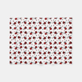 Niedliches Marienkäfer-und Herz-Muster Fleecedecke (Vorderseite (Horizontal))