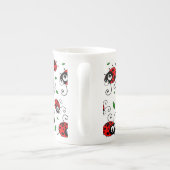 Niedliches Marienkäfermuster Porzellantasse (Rückseite)