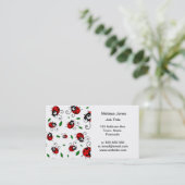 Niedliches Marienkäfermuster Visitenkarte (Stehend Vorderseite)