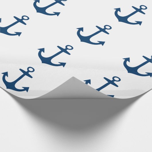 Niedliches Marine-Blau-nautischinspiriertes Geschenkpapier (Ecke)