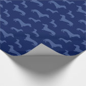 Niedliches Marineblau-Dackelmuster Geschenkpapier (Ecke)