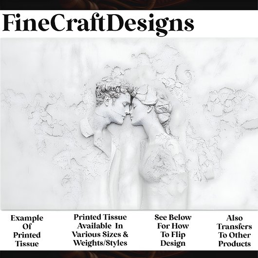 Niedliches Marmorpaar in Liebe, das X3 Decoupage t Seidenpapier