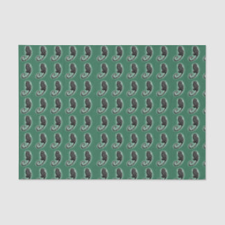Niedliches Marmoset auf grünem Papierpapier Seidenpapier