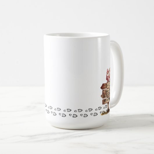 Niedliches Marmot Outdoorsy Doppelerlebnis Wandern Kaffeetasse (VorderseiteRechts)