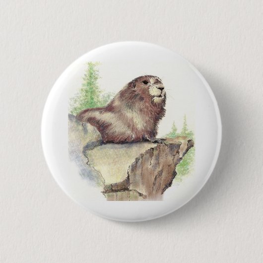 Niedliches Marmot, Tierart, Wildfauna Button (Vorderseite)