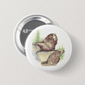 Niedliches Marmot, Tierart, Wildfauna Button (Vorne & Hinten)