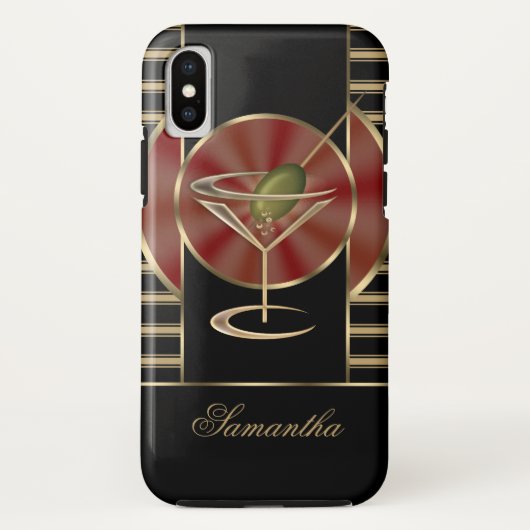 Niedliches Martini-Cocktail personalisiert Case-Mate iPhone Hülle (Rückseite)