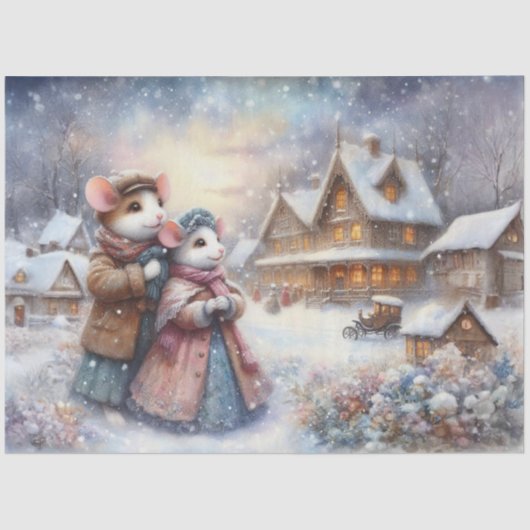 Niedliches Mauerkollektiv in einem malerischen Dor Seidenpapier (Vorderseite)