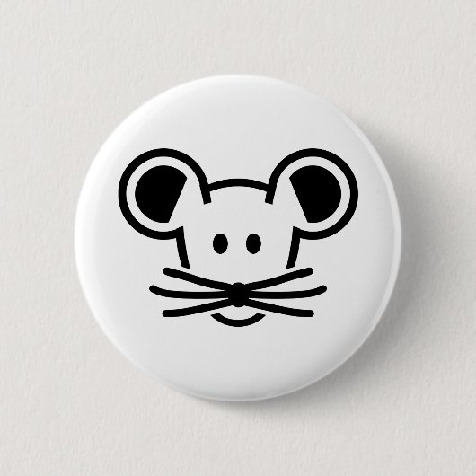 Niedliches Mäusekopfgesicht Button (Vorderseite)