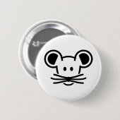 Niedliches Mäusekopfgesicht Button (Vorne & Hinten)