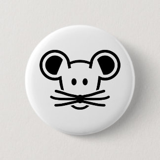 Niedliches Mäusekopfgesicht Button