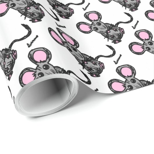 Niedliches Mäuseverpackungs-Papier Geschenkpapier (Rolleneckpunkt)