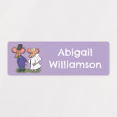 Niedliches Mauspaar Cartoon personalisiert Etiketten (Design 2)