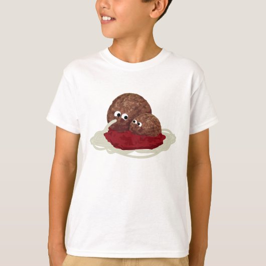Niedliches Meatball Eating Spaghetti T-Shirt (Vorderseite)