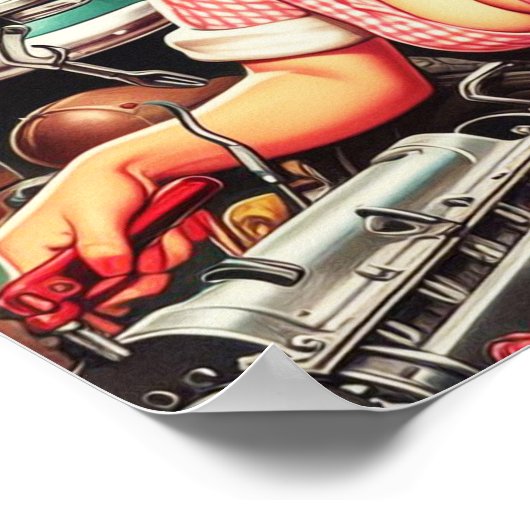 Niedliches mechanisches Button Poster (Ecke)