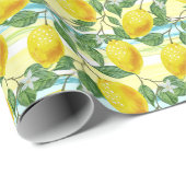 Niedliches mediterranes Sommerlemon Geschenkpapier (Rolleneckpunkt)