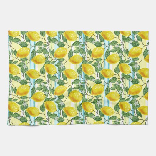 Niedliches mediterranes Sommerlemon Geschirrtuch (Horizontal)