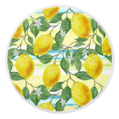 Niedliches mediterranes Sommerlemon Keramikknauf (Vorderseite)