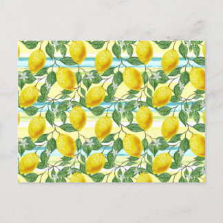 Niedliches mediterranes Sommerlemon Postkarte