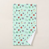 Niedliches medizinisches Icon-Muster Badhandtuch Set (Handtuch)