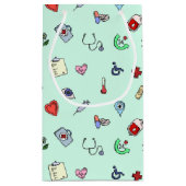 Niedliches medizinisches Icon-Muster Kleine Geschenktüte (Rückseite)