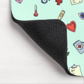 Niedliches medizinisches Icon-Muster Mousepad (Ecke)