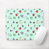 Niedliches medizinisches Icon-Muster Mousepad (Mit Mouse)
