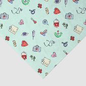Niedliches medizinisches Icon-Muster Seidenpapier (Ausschnitt)